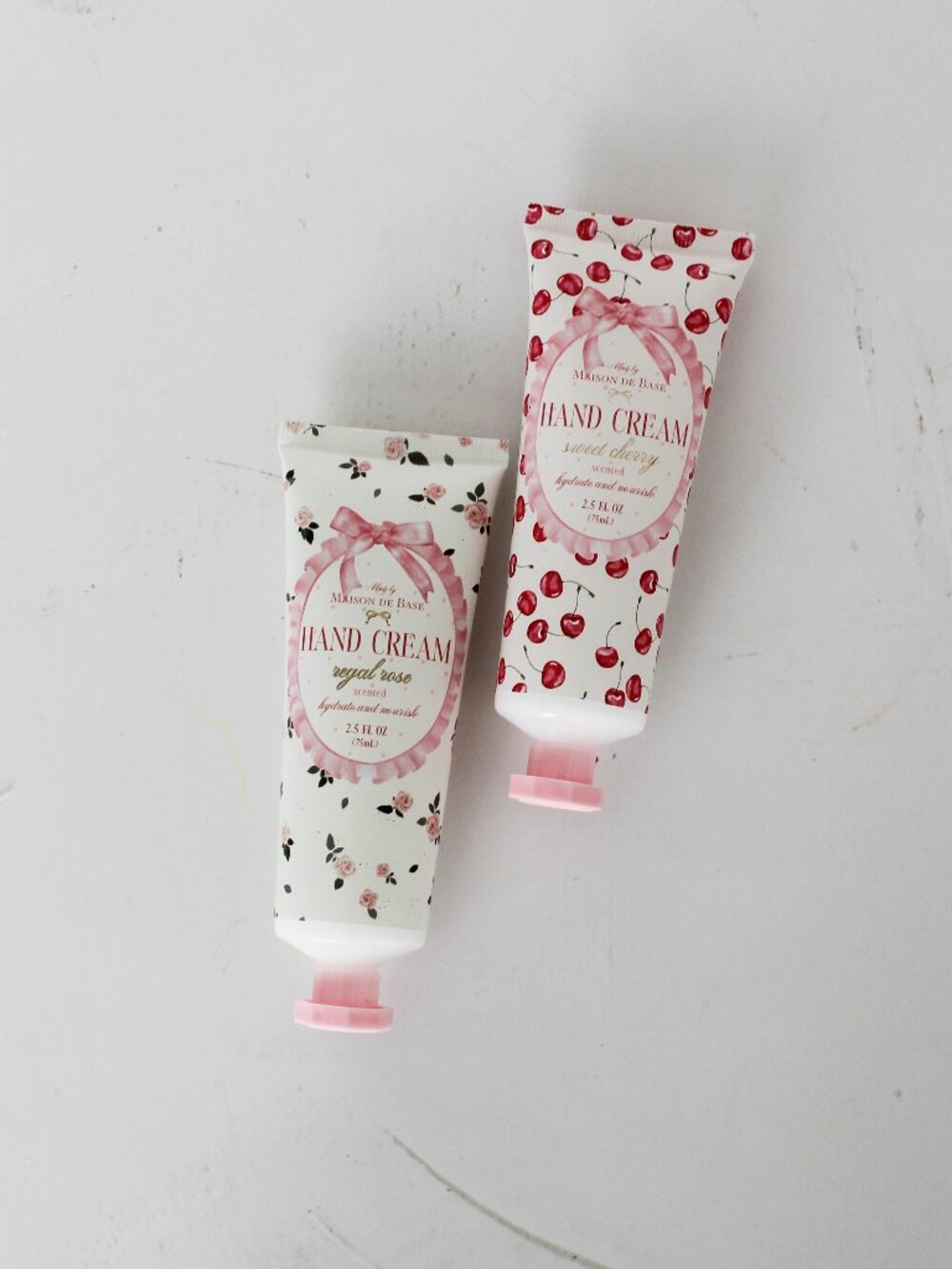Set of 2 Maison De Base Hand Creams: Regal Rose & Sweet Cherry